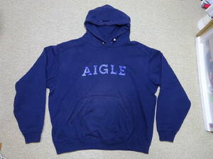 【良品】エーグル 長袖 パーカー Mサイズ ネイビー ゴルフにタウンユースに AIGLE