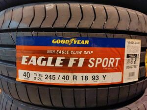 ＜送料 別＞個人法人配送OK☆未使用夏タイヤ ４本セット 245/40R18 93Y(SGY114-1)GOODYEAR EAGLE F1 SPORT 245/40/18 2020年～2021年