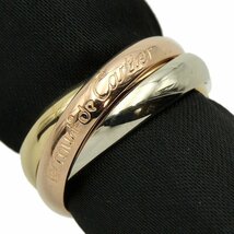 ★C2437 仕上済!! カルティエ 10号 #50 K18 スリーゴールド トリニティ リング Cartier メンズ レディース★_画像1