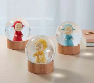  Nara beautiful . snow dome red blue yellow color 3 kind set unused present-day art 