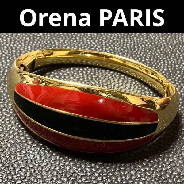 【ws1650】ヴィンテージ ORENA PARIS オレナパリ バングル 金、赤、黒