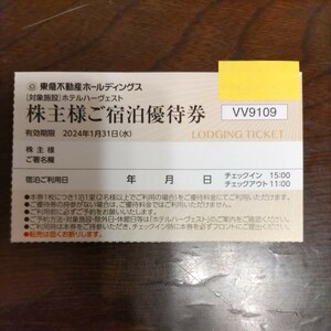 東急不動産　ホテルハーベスト　株主優待券（有効期限2024年1月31日）①