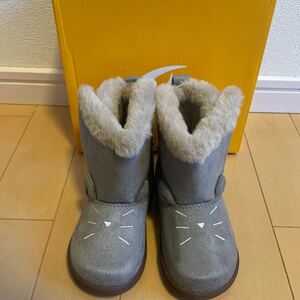  postage included new goods boxed carrot Carrot moon Star mooonstar inside side boa warm cat. boots 14.5cm gray free shipping 