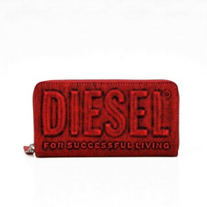 DIESEL ディーゼル 長財布 レッド系 デニム