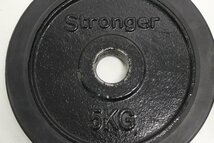 Stronger ストロンガー ラバー付きプレート 5kg 4枚セット 計20kg ダンベル バーベル 筋トレ ウエイト 12-E014Z/1/160_画像2