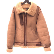 ★ AVIREX アヴィレックス B-3 Flight Jacket フライト ジャケット USA製 シープスキン アウター ベージュ 薄茶色 サイズ40 104_画像2