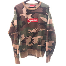 ★ SUPREME シュプリーム 15AW Box Logo Crewneck Woodland Camo ボックス ロゴ クルーネック ウッドランド カモ グリーン 緑 サイズM 104_画像2