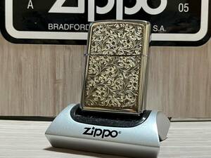 大量出品中!!【希少】中古 2007年製 Zippo 'Venetian Pattern' ベネチアン柄 シルバープレート SILVER ジッポー 喫煙具 オイルライター