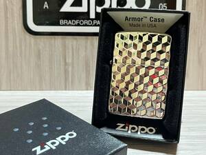 大量出品中!【希少】新品未使用 2015年製 Zippo Armor 'Geometric Pattern' 両面加工 幾何学模様 アーマー ジッポー 喫煙具 オイルライター