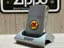 大量出品中!!【希少】レア 1986年製 Zippo 'OK' 80's シルバーカラー ヴィンテージ メタル貼り ジッポー 喫煙具 ライター_画像1