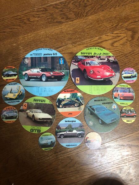 スーパーカー&世界の名車 希少品 丸めんこ各種セット 昭和レトロ コレクターアイテム 希少品