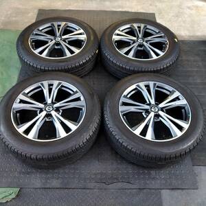 ★美品 日産T32エクストレイル 後期 純正ホイール 7J +45 114.3×5H 225/60R18 100H ダンロップグラントレックPT3 22年製 4本セット