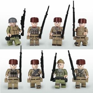 8体セット 軍人　　ブロック ミニフィグ レゴ LEGO 互換 ミニフィギュア　eh