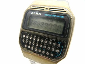 1円□ジャンク□　アルマ　Y739-5000　CALCULATOR-ALARM　ブラック　クオーツ　ユニセックス　腕時計　　F32806