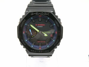 1円◇稼働◇　カシオ　GA-2100RGB　Ｇショック　ブラック　クオーツ　メンズ　腕時計　　H03602