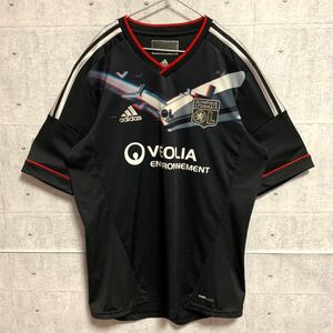 希少デザイン adidas リヨン ユニフォーム サッカーシャツ ゲームシャツ