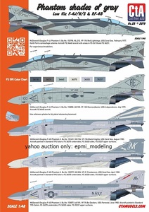 CTA-25 1/48 CTA F-4J/N/S ファントムⅡ ロービジ塗装用デカール コーションマーク付き