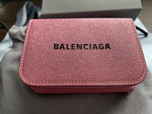 新品 希少 BALENCIAGA CASH MINI バレンシアガ キャッシュミニ 三つ折り財布 スパークリングピンク