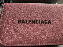 新品 希少 BALENCIAGA CASH MINI バレンシアガ キャッシュミニ 三つ折り財布 スパークリングピンク_画像2