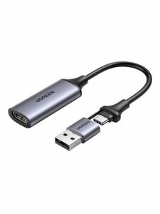 UGREEN HDMI キャプチャーボード Switch対応 ビデオキャプチャカードゲームキャプチャー 1080P/4K＠60Hz USB&Type C 2 in 1 小型軽量 IOS