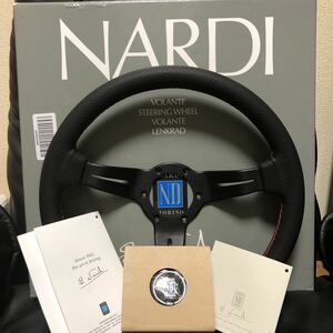 【未使用】NARDI・ナルディ ・SPORTS TYPE ラリー ・パンチングレザー ・セミディープコーン ・レッドステッチ ・ＦＥＴ正規品