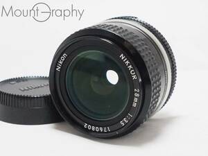 ★良品★ NIKON ニコン Ai NIKKOR 28mm F3.5 ★完動品★同梱可 後キャップ付 #i4932