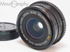 ★実用美品★ SOLIGOR ソリゴール C/D WIDE-AUTO 28mm F2.8 ヤシカ/コンタックスマウント ★完動品★同梱可 後キャップ付 #i4941