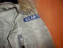 米国製 ALPHA INDUSTRIES N3B Flight Jacket アルファ N3B フライトジャケット シルバー系 Mサイズ made in USA_画像2