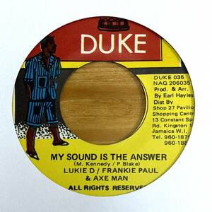 「MY SOUND IS THE ANSWER」Lukie D & Frankie Paul & Axe Man 傑作サウンドクラッシュチューン BEATLES「LET IT BE」替え歌 【美中古】