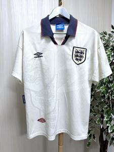 イングランド代表 '94年 ユニフォーム Mサイズ 半袖 ゲームシャツ UMBRO ENGLAND 希少ヴィンテージ【中古】