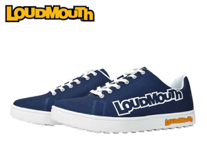 新品 LOUDMOUTH/ラウドマウス Big Logo スパイクレス ゴルフシューズ LM-GS0002 24.5cm ネイビー