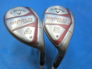 中古2本セット Callaway/キャロウェイ DIABLO EDGE/ディアブロ エッジ レッド ユーティリティ 4H&5H カーボン (S)