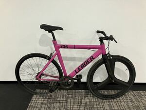 11☆ LEADERBIKES リーダーバイク 725TR トラックレーサー ピストバイク ロードバイク BROTUBES 自転車 ピンクカラー 