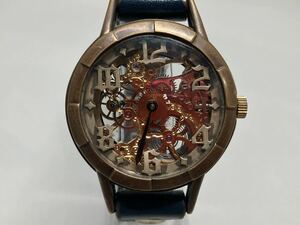 1円〜 11F REBIC レビック ハンドメイド 機械式腕時計 腕時計 メンズ腕時計 スケルトン 手巻き式 真鍮製 スケルトン文字盤 動作確認済み
