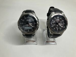 1円〜 11F CASIO カシオ WAVE ceptor MULTI BAND6 2個セット 5161 WVA-M640 5174 WVQ-M410 腕時計 ウェーブセプター 電波ソーラー 動作品