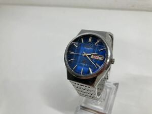 1円〜 11M SEIKO セイコー QUARTZ クォーツ TYPEⅡ 7546-8160 デイデイト カットガラス メンズ腕時計 ブルー文字盤 腕時計 動作未確認