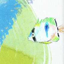 【真作】【WISH】マークエステル Marcestel「海の散歩」テンペラシルク 1号 ◆魚逸品 　　〇個性派巨匠 東洋画と西洋画を融合 #23113612_画像4