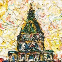 【WISH】サイン有「アンヴァリッドのドーム」油彩 6号 1972年作 パリ 厚塗り #23122464_画像4