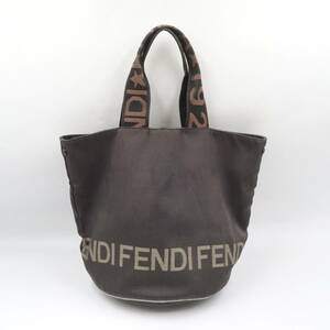 ★FENDI フェンディ 26526 ナイロン バケツ型 ハンドバッグ トート 手提げかばん 手持ちかばん レディース ブラック系