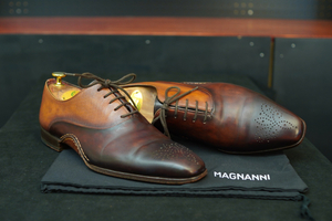 マグナーニ◆MAGNANNI◆40◆24.5～25㎝相当◆ブラウン◆茶色◆コンビ◆ドレスアップシューズ◆オパンケ製法◆レザーソール◆スペイン