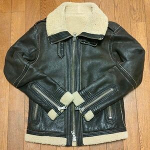 BURBERRY BLACK LABELバーバリー　ブラックレーベル B-3フライトジャケット レザージャケット Mサイズ 古着