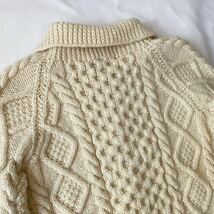 ビンテージ K.A.M. KNITWEAR アラン ハンド ニット カーディガン 36 アイルランド フィッシャーマン_画像5