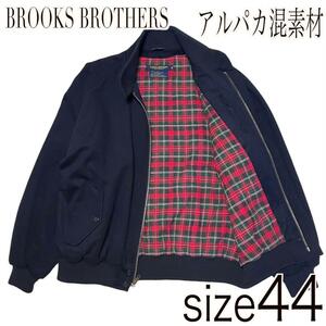 【80s◆アルパカ混】ブルックスブラザーズ スイングトップ 44 XL G9 Brooks Brothers ネイビー 紺 ウール チェック