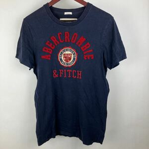 Abercrombie&Fitch 半袖 Tシャツ メンズ Lサイズ ネイビー カジュアル 丸首 スポーツ 古着 ビンテージ ロゴ FA184