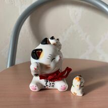 猫 置物 薬師窯 招き猫福 _画像5