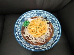 ☆食品サンプル　実物大　かき揚げうどん？☆