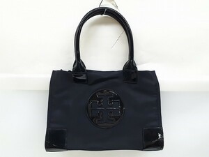 M230-N37-156 TORY BURCH トリーバーチ トートバッグ ナイロン×エナメル ブラック H23cm×W33.5cm×D11cm 現状品③