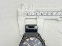 M334-N29-2385 不動 EMPORIO ARMANI エンポリオアルマーニ CERAMICA AR-1410 クロノグラフ メンズ QZ 腕時計 ケース付 現状品②_画像8