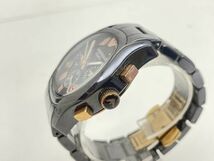 M334-N29-2385 不動 EMPORIO ARMANI エンポリオアルマーニ CERAMICA AR-1410 クロノグラフ メンズ QZ 腕時計 ケース付 現状品②_画像3