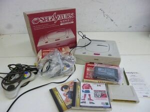 M082-N37-197 SEGA SATURN セガサターン 本体 コントローラー HST-0014 HST-3220 HSS-0101 プロサッカークラブをつくろう 等 現状品①